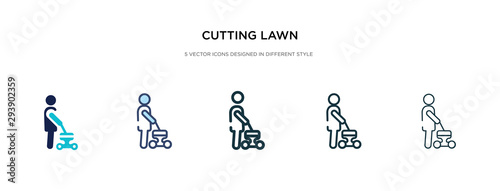 cutting lawn icon in different style vector illustration. two colored and black cutting lawn vector icons designed in filled, outline, line and stroke style can be used for web, mobile, ui