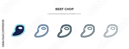 beef chop icon in different style vector illustration. two colored and black beef chop vector icons designed in filled, outline, line and stroke style can be used for web, mobile, ui