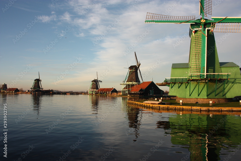 Zaanse Schans and its typical Dutch mills