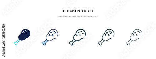 chicken thigh icon in different style vector illustration. two colored and black chicken thigh vector icons designed in filled, outline, line and stroke style can be used for web, mobile, ui