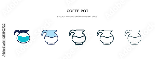 coffe pot icon in different style vector illustration. two colored and black coffe pot vector icons designed in filled, outline, line and stroke style can be used for web, mobile, ui