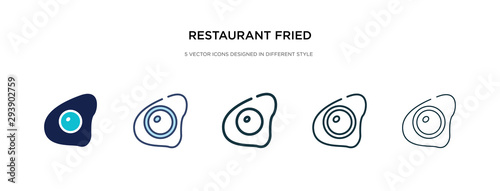 restaurant fried egg icon in different style vector illustration. two colored and black restaurant fried egg vector icons designed in filled, outline, line and stroke style can be used for web,