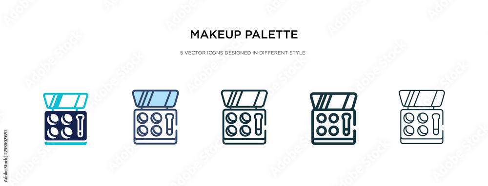 makeup palette icon in different style vector illustration. two colored and black makeup palette vector icons designed in filled, outline, line and stroke style can be used for web, mobile, ui makeup palette icon in different style vector illustration. two colored and black makeup palette vector icons designed in filled, outline, line and stroke style can be used for web, mobile, ui