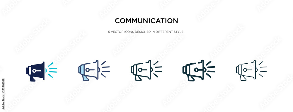 communication icon in different style vector illustration. two colored and black communication vector icons designed in filled, outline, line and stroke style can be used for web, mobile, ui