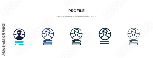 profile icon in different style vector illustration. two colored and black profile vector icons designed in filled, outline, line and stroke style can be used for web, mobile, ui