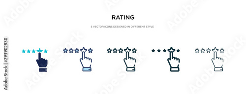 Fotografia rating icon in different style vector illustration