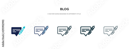 blog icon in different style vector illustration. two colored and black blog vector icons designed in filled, outline, line and stroke style can be used for web, mobile, ui