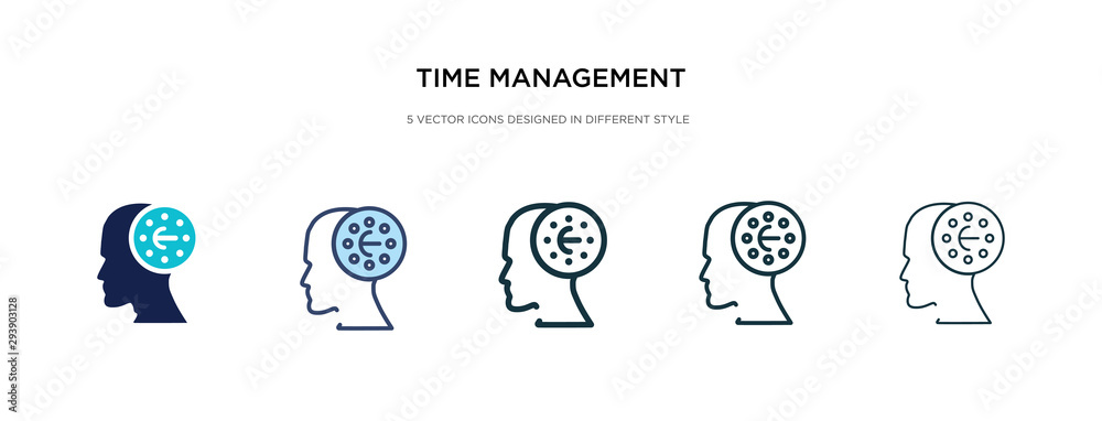 time management icon in different style vector illustration. two colored and black time management vector icons designed in filled, outline, line and stroke style can be used for web, mobile, ui time management icon in different style vector illustration. two colored and black time management vector icons designed in filled, outline, line and stroke style can be used for web, mobile, ui
