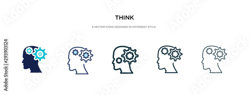 think icon in different style vector illustration. two colored and black think vector icons designed in filled, outline, line and stroke style can be used for web, mobile, ui
