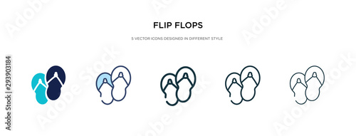 flip flops icon in different style vector illustration. two colored and black flip flops vector icons designed in filled, outline, line and stroke style can be used for web, mobile, ui