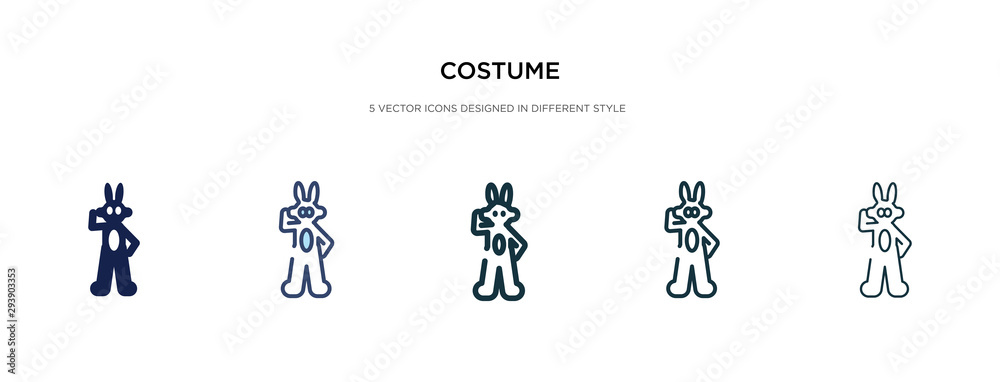 costume icon in different style vector illustration. two colored and black costume vector icons designed in filled, outline, line and stroke style can be used for web, mobile, ui