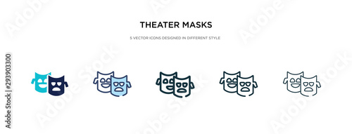 theater masks icon in different style vector illustration. two colored and black theater masks vector icons designed in filled, outline, line and stroke style can be used for web, mobile, ui