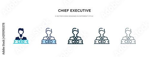 chief executive officer icon in different style vector illustration. two colored and black chief executive officer vector icons designed in filled, outline, line and stroke style can be used for