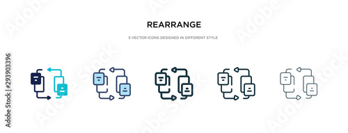 rearrange icon in different style vector illustration. two colored and black rearrange vector icons designed in filled, outline, line and stroke style can be used for web, mobile, ui
