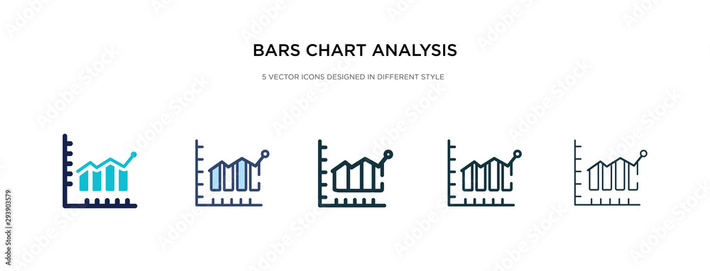 bars chart analysis icon in different style vector illustration. two ...