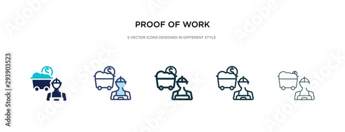 proof of work icon in different style vector illustration. two colored and black proof of work vector icons designed in filled, outline, line and stroke style can be used for web, mobile, ui