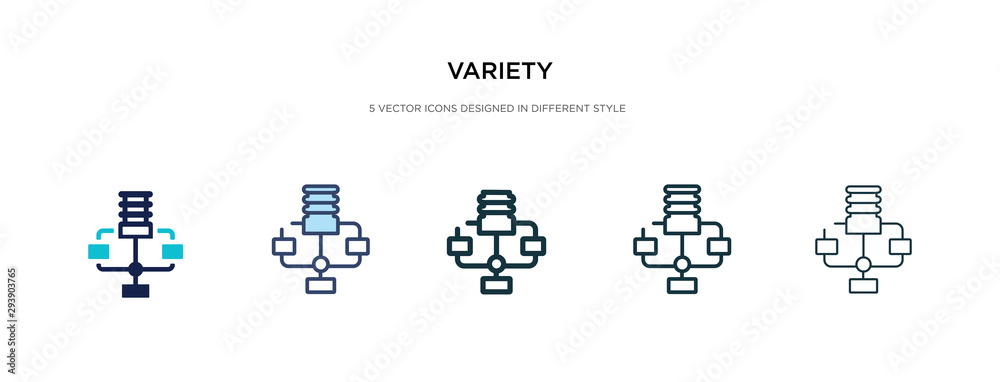 variety icon in different style vector illustration. two colored and black variety vector icons designed in filled, outline, line and stroke style can be used for web, mobile, ui