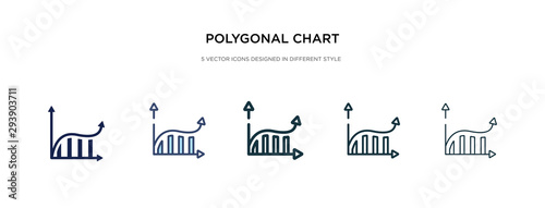 polygonal chart icon in different style vector illustration. two colored and black polygonal chart vector icons designed in filled, outline, line and stroke style can be used for web, mobile, ui