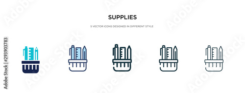 supplies icon in different style vector illustration. two colored and black supplies vector icons designed in filled, outline, line and stroke style can be used for web, mobile, ui