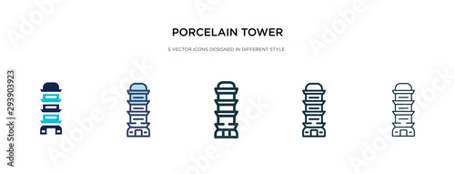 porcelain tower of nanjing icon in different style vector illustration. two colored and black porcelain tower of nanjing vector icons designed in filled, outline, line and stroke style can be used