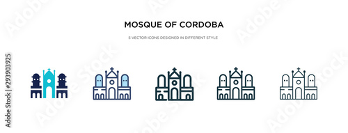 mosque of cordoba icon in different style vector illustration. two colored and black mosque of cordoba vector icons designed in filled, outline, line and stroke style can be used for web, mobile, ui