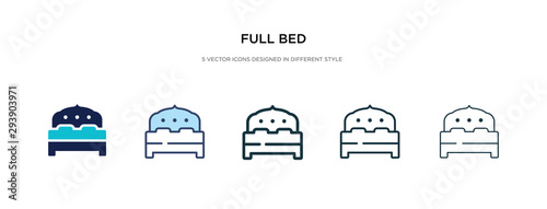 full bed icon in different style vector illustration. two colored and black full bed vector icons designed in filled, outline, line and stroke style can be used for web, mobile, ui