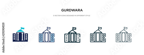gurdwara icon in different style vector illustration. two colored and black gurdwara vector icons designed in filled, outline, line and stroke style can be used for web, mobile, ui