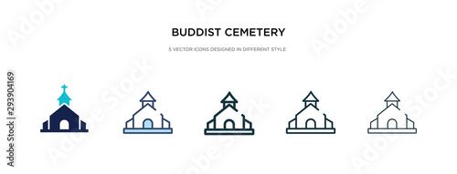 buddist cemetery icon in different style vector illustration. two colored and black buddist cemetery vector icons designed in filled, outline, line and stroke style can be used for web, mobile, ui