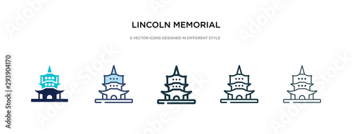 lincoln memorial icon in different style vector illustration. two colored and black lincoln memorial vector icons designed in filled, outline, line and stroke style can be used for web, mobile, ui