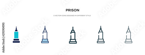 prison icon in different style vector illustration. two colored and black prison vector icons designed in filled, outline, line and stroke style can be used for web, mobile, ui