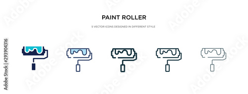 paint roller icon in different style vector illustration. two colored and black paint roller vector icons designed in filled, outline, line and stroke style can be used for web, mobile, ui