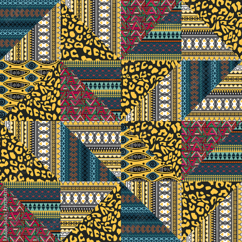 Hand drawn ethnic seamless ...