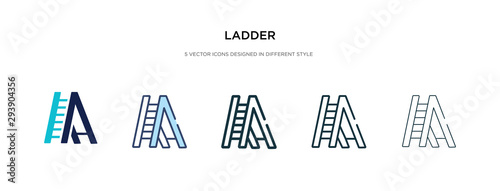ladder icon in different style vector illustration. two colored and black ladder vector icons designed in filled, outline, line and stroke style can be used for web, mobile, ui