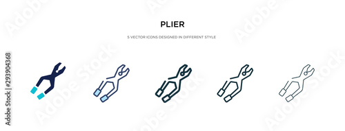 plier icon in different style vector illustration. two colored and black plier vector icons designed in filled, outline, line and stroke style can be used for web, mobile, ui