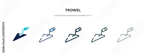 trowel icon in different style vector illustration. two colored and black trowel vector icons designed in filled, outline, line and stroke style can be used for web, mobile, ui