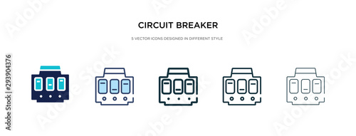 circuit breaker icon in different style vector illustration. two colored and black circuit breaker vector icons designed in filled, outline, line and stroke style can be used for web, mobile, ui