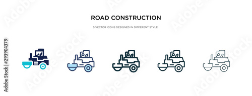 road construction icon in different style vector illustration. two colored and black road construction vector icons designed in filled, outline, line and stroke style can be used for web, mobile, ui