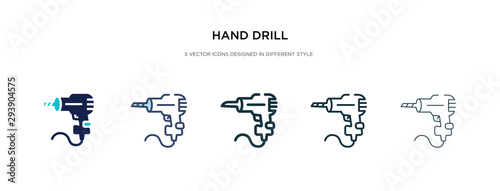 hand drill icon in different style vector illustration. two colored and black hand drill vector icons designed in filled, outline, line and stroke style can be used for web, mobile, ui