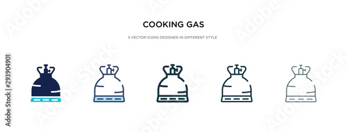 cooking gas icon in different style vector illustration. two colored and black cooking gas vector icons designed in filled, outline, line and stroke style can be used for web, mobile, ui