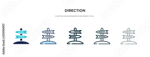 direction icon in different style vector illustration. two colored and black direction vector icons designed in filled, outline, line and stroke style can be used for web, mobile, ui