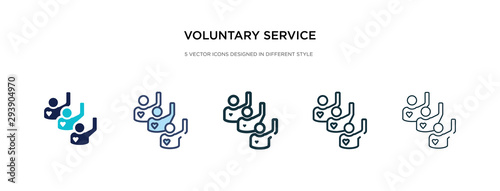 voluntary service icon in different style vector illustration. two colored and black voluntary service vector icons designed in filled, outline, line and stroke style can be used for web, mobile, ui