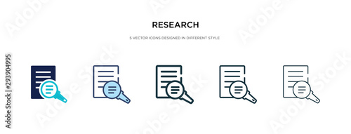 research icon in different style vector illustration. two colored and black research vector icons designed in filled, outline, line and stroke style can be used for web, mobile, ui