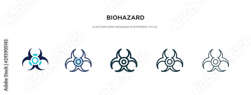 biohazard icon in different style vector illustration. two colored and black biohazard vector icons designed in filled, outline, line and stroke style can be used for web, mobile, ui