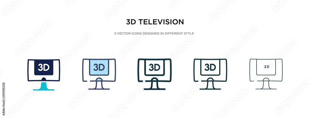 3d television icon in different style vector illustration. two colored and black 3d television vector icons designed in filled, outline, line and stroke style can be used for web, mobile, ui 3d television icon in different style vector illustration. two colored and black 3d television vector icons designed in filled, outline, line and stroke style can be used for web, mobile, ui