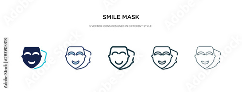 smile mask icon in different style vector illustration. two colored and black smile mask vector icons designed in filled, outline, line and stroke style can be used for web, mobile, ui