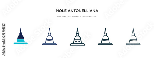 mole antonelliana in turin icon in different style vector illustration. two colored and black mole antonelliana in turin vector icons designed filled, outline, line and stroke style can be used for photo