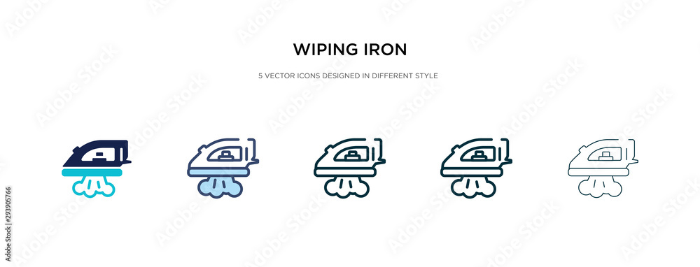 wiping iron icon in different style vector illustration. two colored and black wiping iron vector icons designed in filled, outline, line and stroke style can be used for web, mobile, ui
