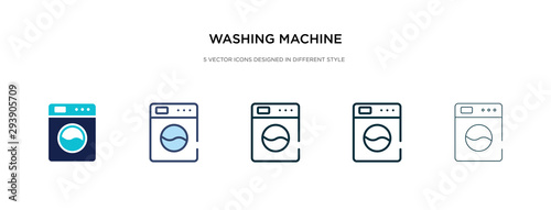 washing machine cleaning icon in different style vector illustration. two colored and black washing machine cleaning vector icons designed in filled, outline, line and stroke style can be used for