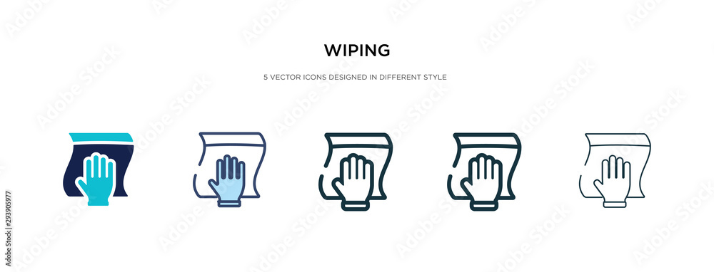 wiping icon in different style vector illustration. two colored and black wiping vector icons designed in filled, outline, line and stroke style can be used for web, mobile, ui