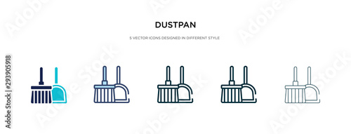 dustpan icon in different style vector illustration. two colored and black dustpan vector icons designed in filled, outline, line and stroke style can be used for web, mobile, ui